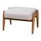 Baxton Studio Jeanine Japandi Greyish Beige Fabric and Walnut Brown Finished Wood Ottoman Footstool 233-13167-ZORO - alternate 1
